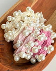 Textured Seamless Pearl Hair Ties Pink Beauty & Hair Adorro