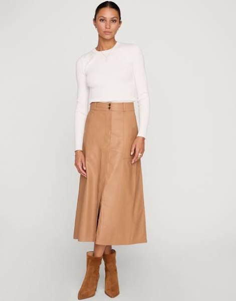 Mica Vegan Leather Skirt Dunes Skirts - Midi Brochu Walker 