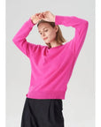 Crewneck Cashmere Sweater Glow Pink Sweater - Crewneck Pissenlit