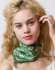 Paisley Silk Bandana Scarf Sagebrush Green Scarves Lost Pattern NYC