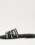 Bay Slide Sandal Black/Linen Raffia Sandals - Flat Sandals Sam Edelman