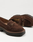 Lea Suede Bit Buckle Platform Loafer Mustang Brown Flats - Loafer Sam Edelman