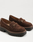 Lea Suede Bit Buckle Platform Loafer Mustang Brown Flats - Loafer Sam Edelman
