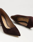 Vienna Pointed Toe Pump Cafe Noir Suede Pumps - High Sam Edelman