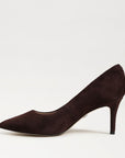 Vienna Pointed Toe Pump Cafe Noir Suede Pumps - High Sam Edelman