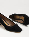 Rinda Pointed Toe Ballet Heel Black Suede Pumps - Low Sam Edelman
