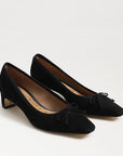 Rinda Pointed Toe Ballet Heel Black Suede Pumps - Low Sam Edelman