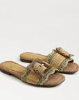 Bambi Slide Sandal Sage/Tan Raffia Sandals - Flat Sandals Sam Edelman