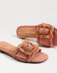 Bambi Slide Sandal Coral Raffia Sandals - Flat Sandals Sam Edelman