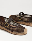 Mackie Mesh Espadrille Mary Jane Café Noir Flats - Ballet Sam Edelman