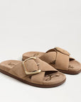 Darla Buckle Slide Sandal Cyprus Tan Suede Sandals - Flat Sandals Sam Edelman