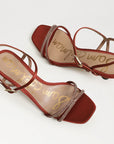 Presley Glam Kitten Heel Ginger Copper Satin Sandals - Heeled Sandals Sam Edelman