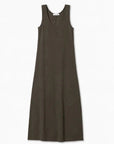 Edith Heavy Ribbed Tank Dress Dark Olive Dresses - Midi perfectwhitetee