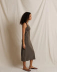 Edith Heavy Ribbed Tank Dress Dark Olive Dresses - Midi perfectwhitetee