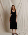 Edith Heavy Ribbed Tank Dress True Black Dresses - Midi perfectwhitetee