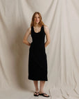 Edith Heavy Ribbed Tank Dress True Black Dresses - Midi perfectwhitetee