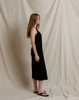 Edith Heavy Ribbed Tank Dress True Black Dresses - Midi perfectwhitetee