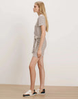 Elvaris Wrap Dress Dove/Raisin Dresses - Short Veronica Beard