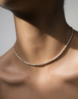Emma Bezel Tennis Necklace 16" White Sapphire Necklaces Mod + Jo