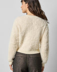 Brushed Crewneck Cardigan Ivory Sweater - Cardigans Lilla P