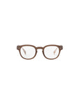 Brown eyeglasses on a white background