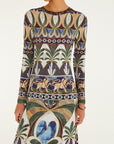 Ainika Pietra Dura Long Sleeve Dress Multicolor Dresses - Midi Farm Rio
