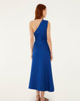 Seahorse Embroidery One Shoulder Maxi Dress Blue Dresses - Maxi Farm Rio