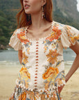 Ligia Short Sleeve Blouse Light Pink Tops - Blouses Farm Rio