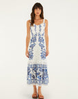 Beautiful Nature Eyelet Midi Dress Off White