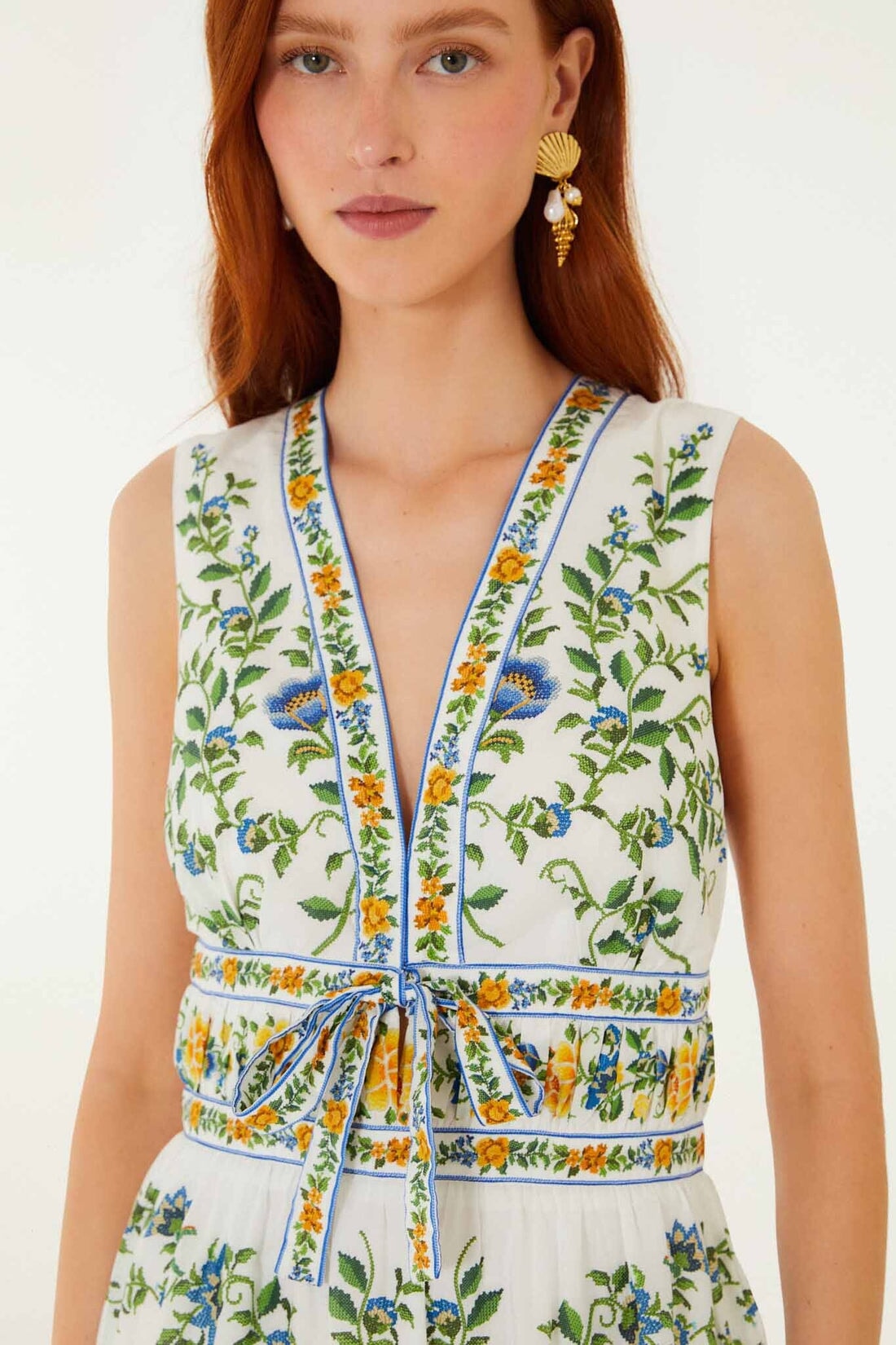 floral tapestry lace up mini dress PINK Floral Delhi Tapestry Scallop Cut-Out Mini Dress