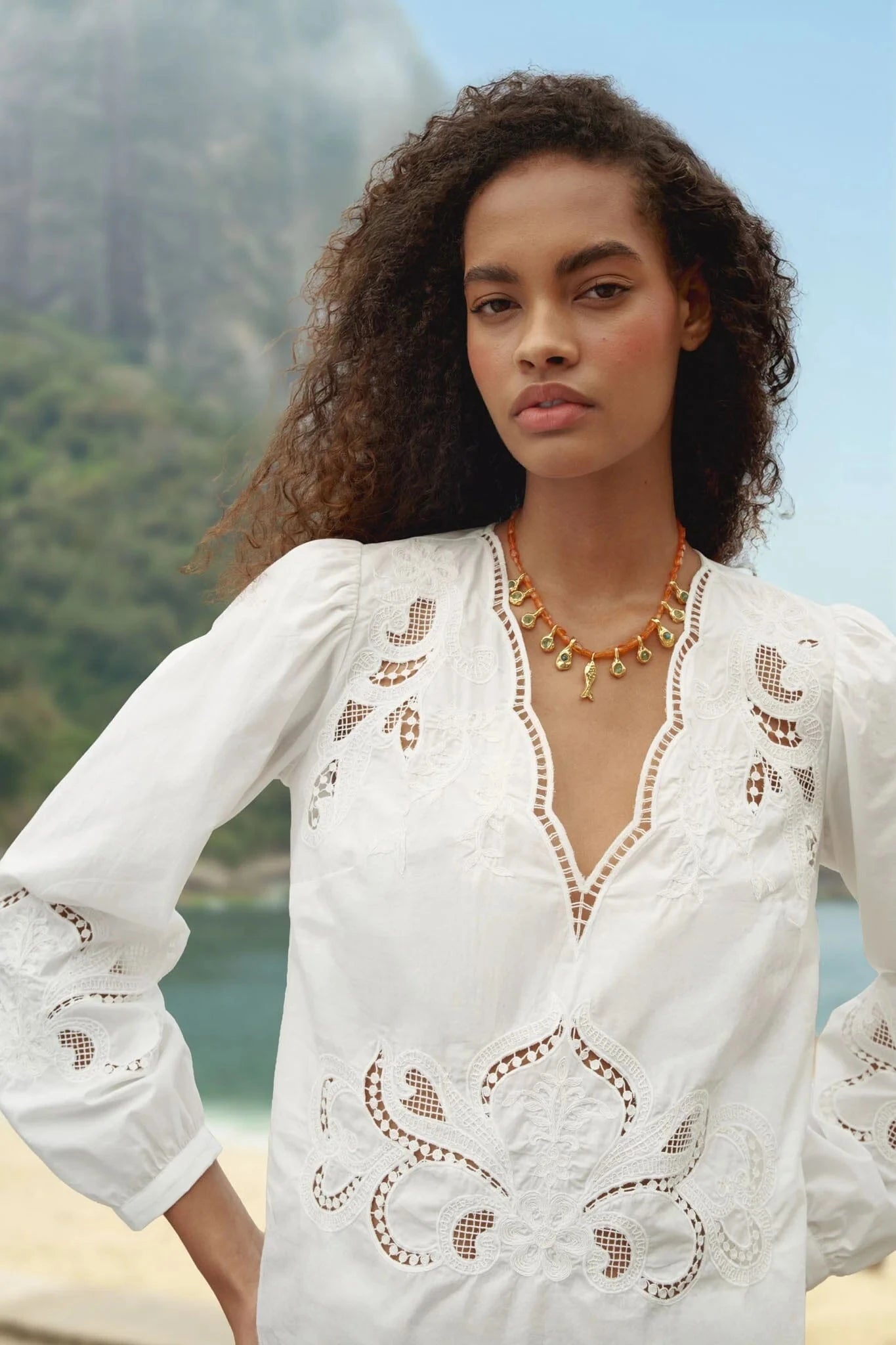 Richilieur Long Sleeve Blouse Off White