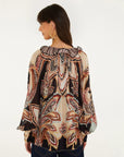 Tapestry Dream Ties Long Sleeve Blouse Beige Tops - Blouses Farm Rio