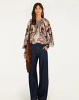 Tapestry Dream Ties Long Sleeve Blouse Beige Tops - Blouses Farm Rio