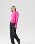 Crewneck Cashmere Sweater Glow Pink Sweater - Crewneck Pissenlit
