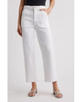 The Modern Pocket Wide White Denim - Flare & Wide Leg Frame