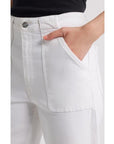 The Modern Pocket Wide White Denim - Flare & Wide Leg Frame