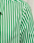 Gisele Poplin Button Down top Grass Stripe Tops - Button Down perfectwhitetee