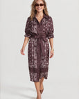 The Edie Dress Brown Scarf Print