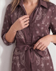 The Edie Dress Brown Scarf Print