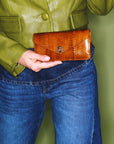 Alex Long Leather Wallet Honey Cobra Wallets Claris Virot