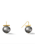 Classic Medium Pebble Pearls Dark Grey Earrings Catherine Canino