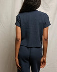 Jada Waffle Tee Navy Tops - Tees perfectwhitetee