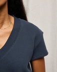 Jada Waffle Tee Navy Tops - Tees perfectwhitetee