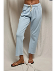 Jamaica Beach Fleece Drawstring Pant Powder Blue Pants - Sweatpants perfectwhitetee