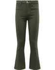 Kendra Coated High Rise Crop Flare Ash Olive