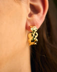 Hammered Gold 30MM Hoop Earrings Earrings Laura Foote Designs