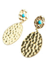 Hammered Gold Olympic Earrings Sleeping Beauty Turquoise Earrings Laura Foote Designs