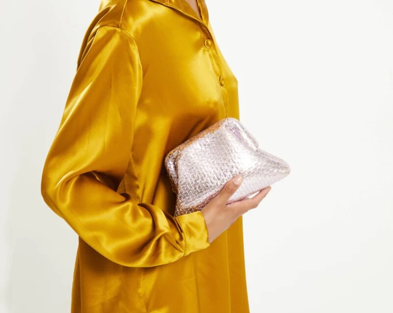 Zaffiro Laminated Lilac Handbags - Clutch Maria La Rosa 