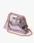 Zaffiro Laminated Lilac Handbags - Clutch Maria La Rosa 