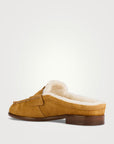 Carter Mule Suede Shearling Caramel Flats - Mule rag & bone